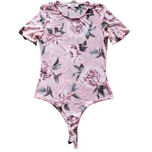 Floral Short Sleeved Boho Cottage Core Mesh Bodysuit